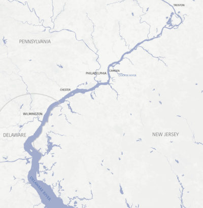 特拉华河的清理工作集中在从新泽西的特伦顿到宾夕法尼亚州的切斯特的一段27英里长的河段。