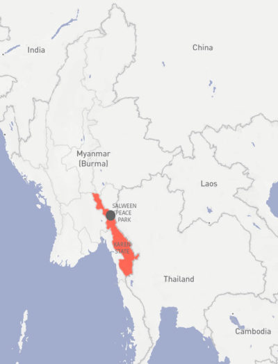 SALWEEN PACK PARCK位于缅甸的凯伦州，靠近与泰国的边境。