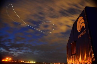 这种长时间的夜间照片显示了Kitepower的空中风系统的图8飞行模式。